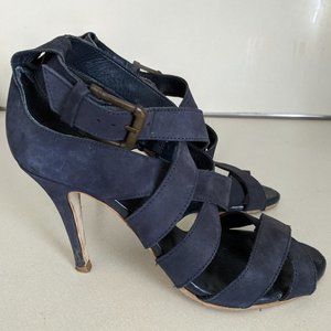 Zara Faux Suede Strappy Heel, size 38